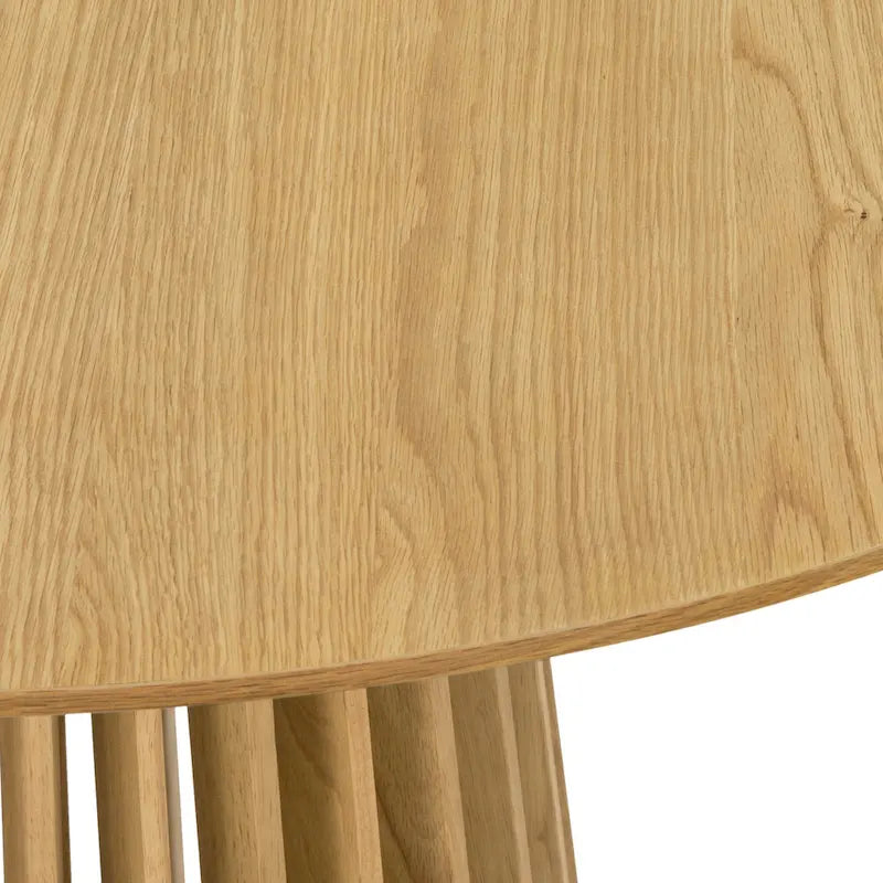 79" Solid Wood Oval Dining Table with Slatted Pedestal Base