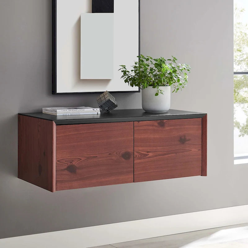 Wall-Mount Office Storage Cabinet with Magnetic-Close Doors and Shelf