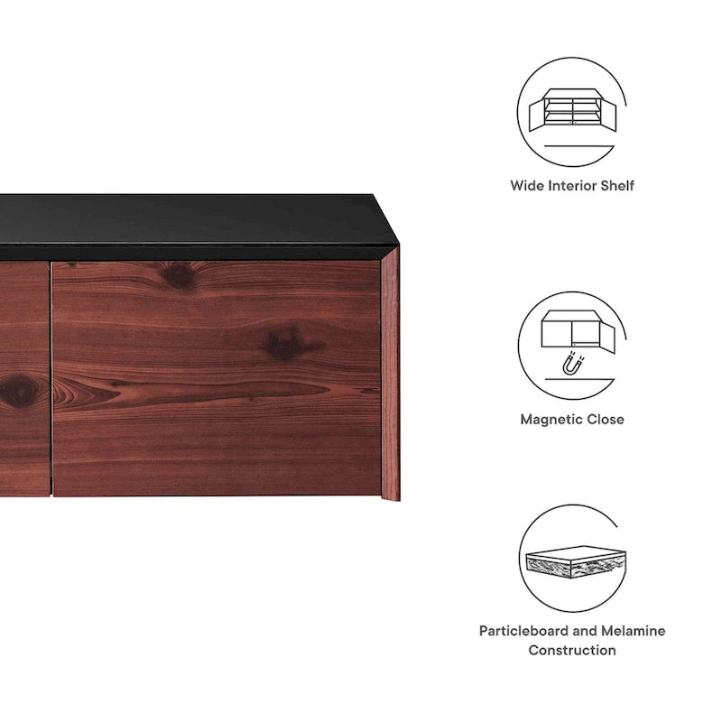Wall-Mount Office Storage Cabinet with Magnetic-Close Doors and Shelf