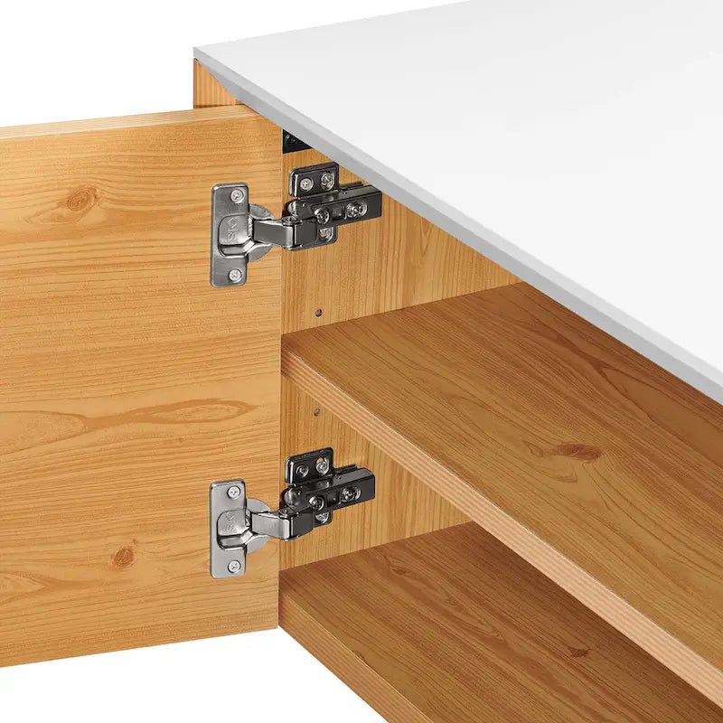 Wall-Mount Office Storage Cabinet with Magnetic-Close Doors and Shelf
