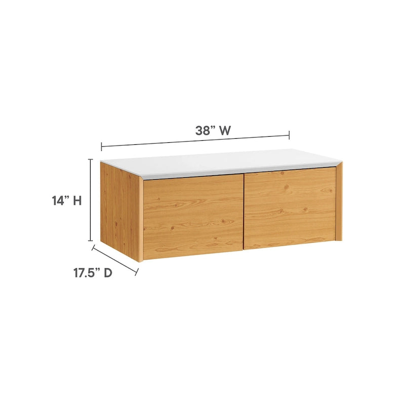 Wall-Mount Office Storage Cabinet with Magnetic-Close Doors and Shelf
