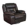 41" Gliding Manual Recliner with Pillowtop, Dark Brown Faux Leather