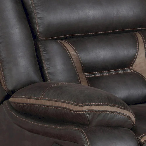 41"-Gleitliegesessel mit manueller Verstellung und Pillowtop-Polsterung, dunkelbraunes Kunstleder