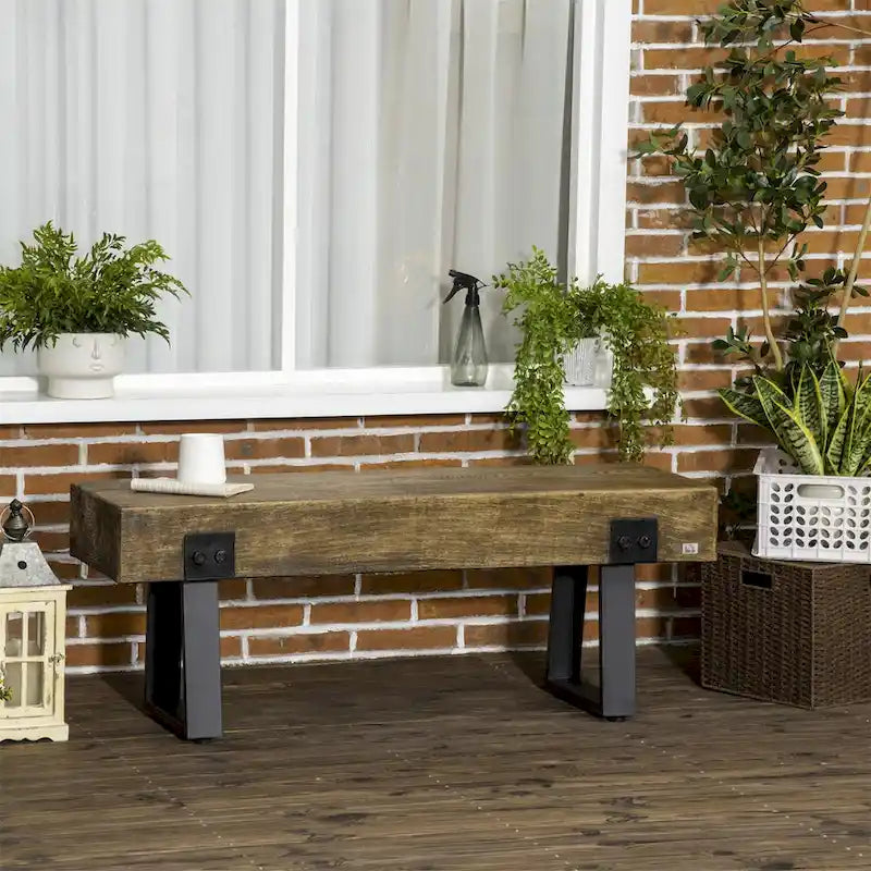 Gartenbank mit Metallbeinen