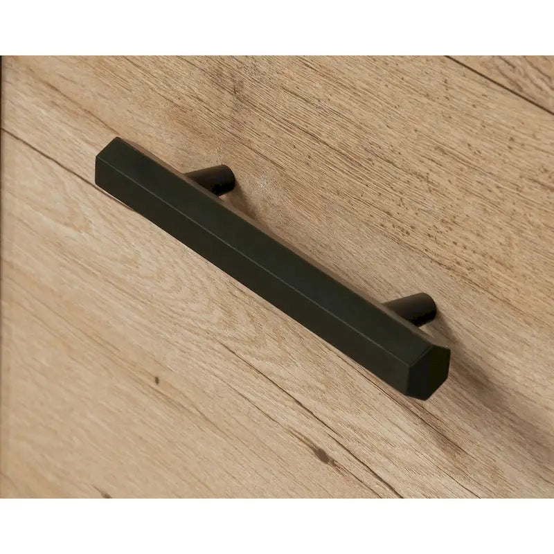 Schreibtisch fürs Homeoffice mit einem Standfuß, Aktenschublade und offenem Regal, Prime Oak