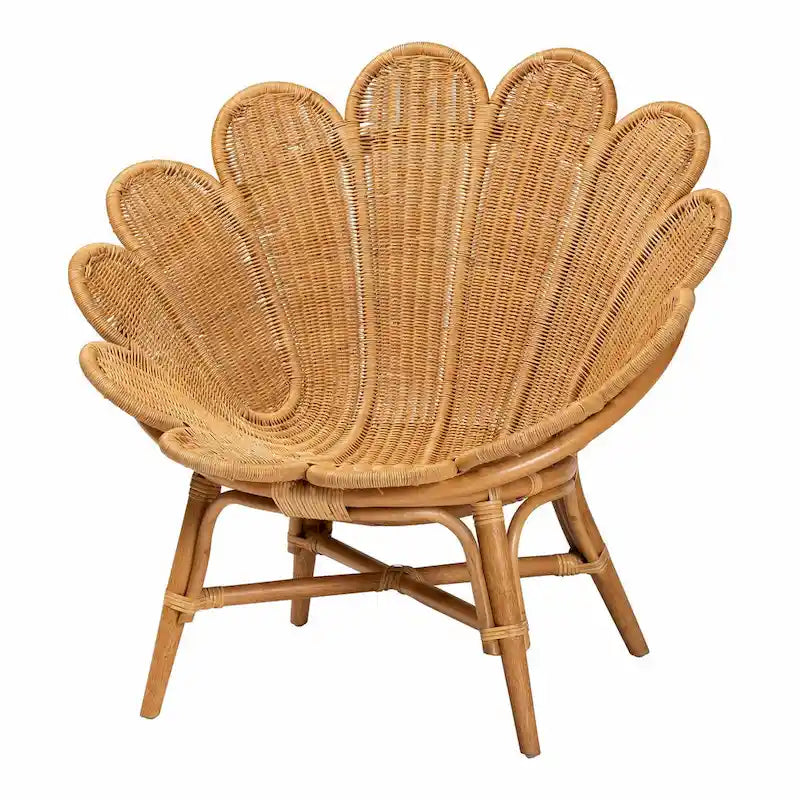 Bohemian Honey Rattan Accent Flower Chair