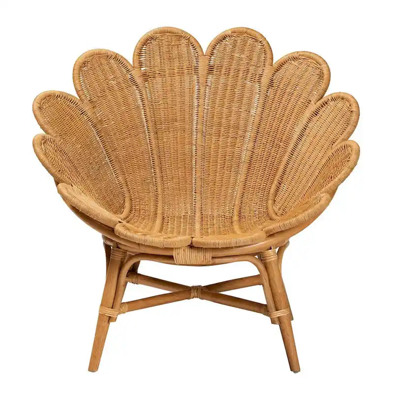 Bohemian Honey Rattan Accent Flower Chair