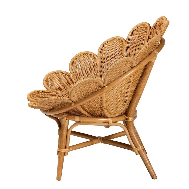 Bohemian Honey Rattan Accent Flower Chair