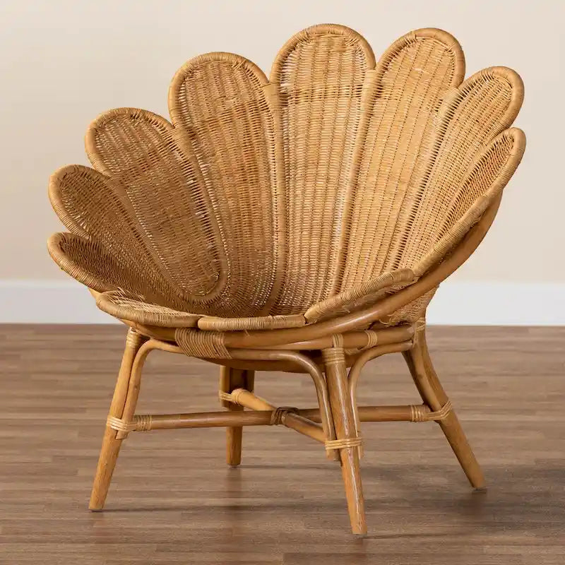 Bohemian Honey Rattan Accent Flower Chair
