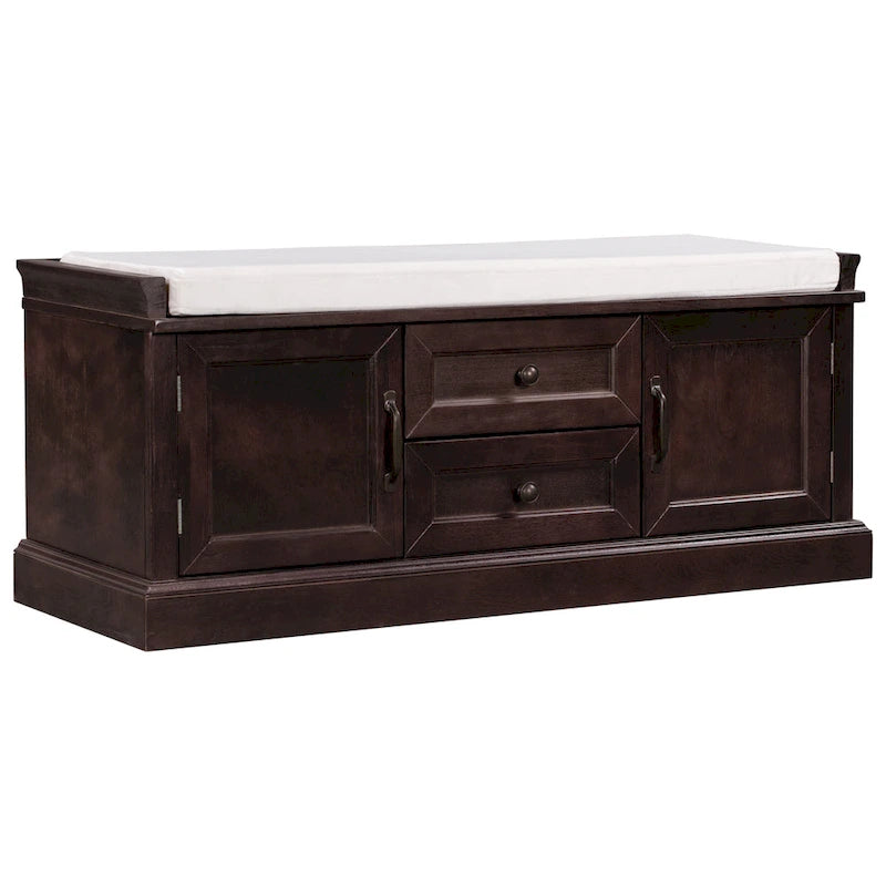 Storage Bench with 2 Drawers and 2 Cabinets