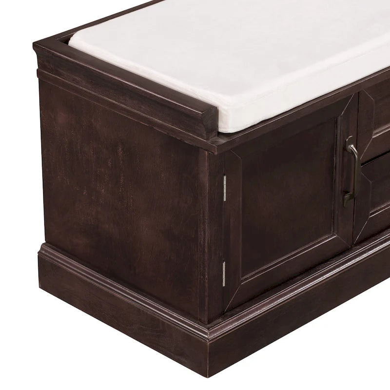 Storage Bench with 2 Drawers and 2 Cabinets