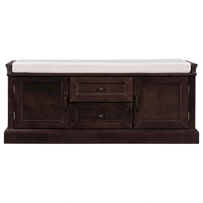 Storage Bench with 2 Drawers and 2 Cabinets