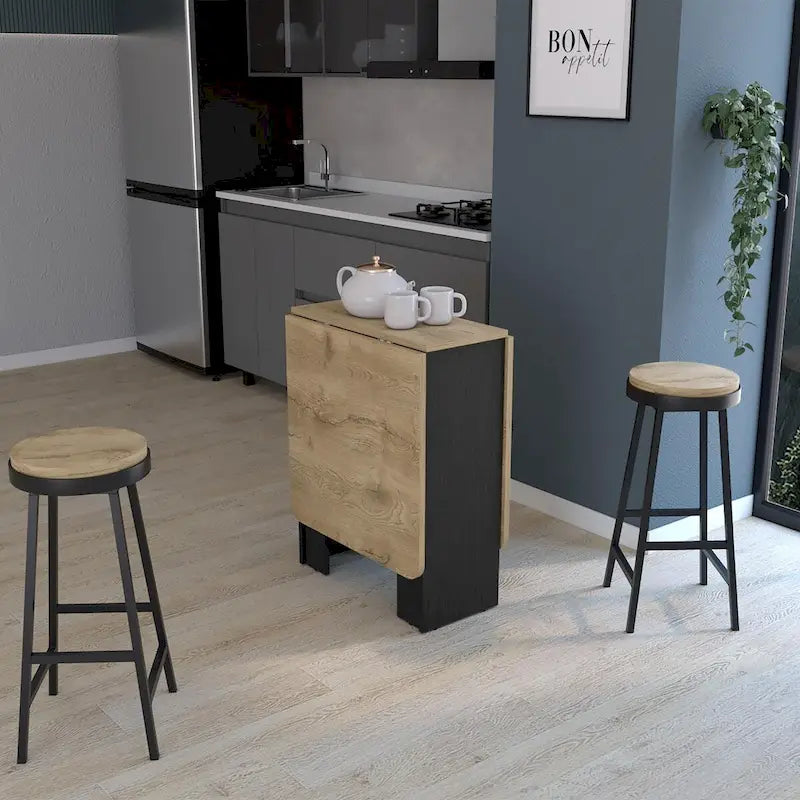 Gateleg Folding Table, Space-Saving Compact Design